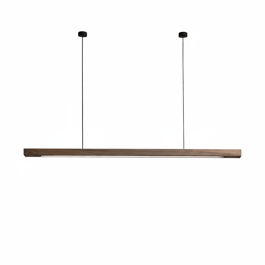 36-Inch Wood Beam Pendant Light, Modern Linear Ceiling Fixture