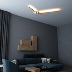 Linear LED wall light casting an even wash of accent light