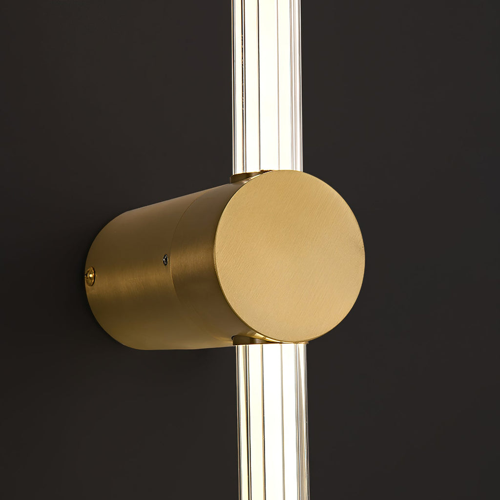 Copper linear LED wall sconce casting a soft even wash