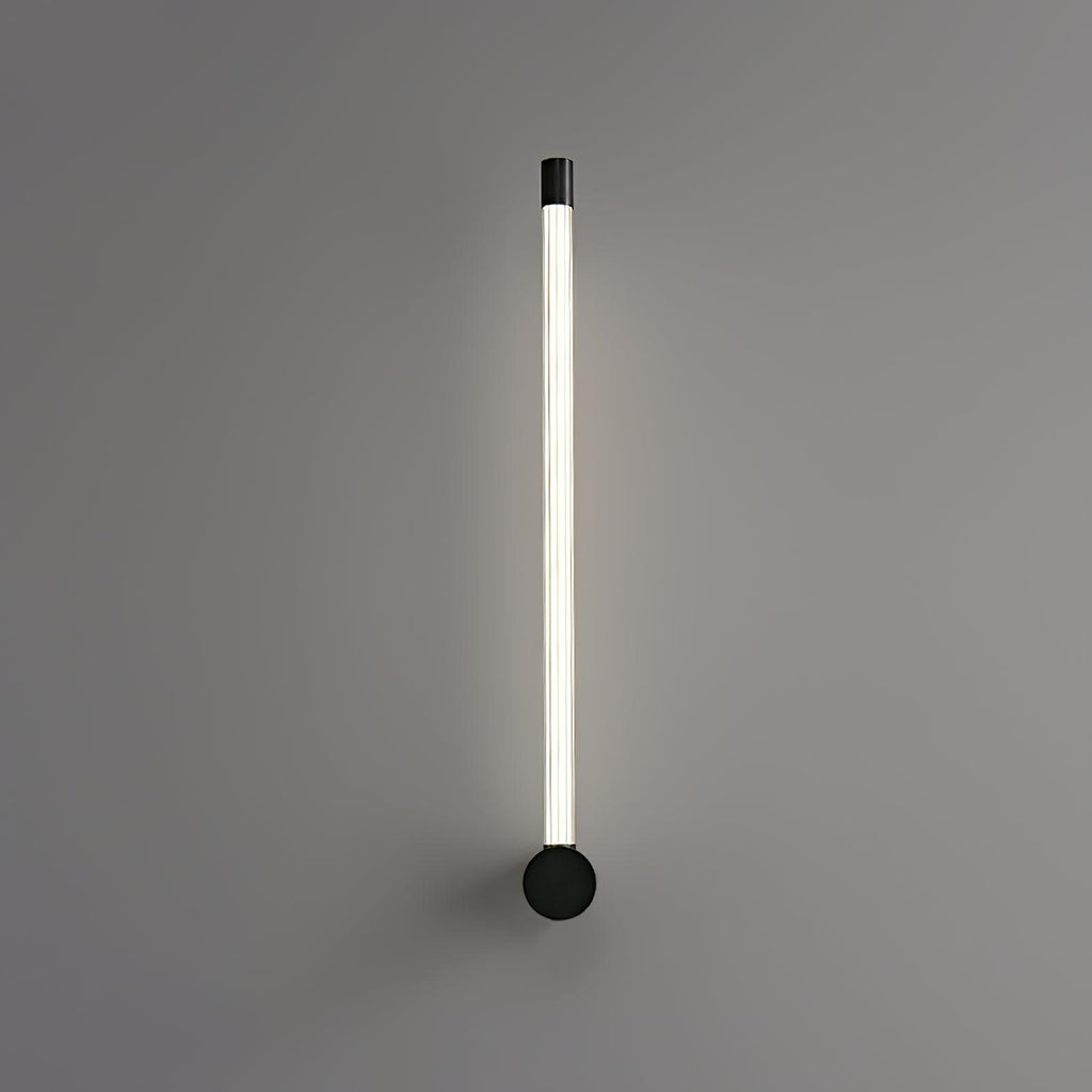 Slim LED wall sconce marking a wall niche with soft light