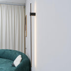 Linear LED wall light with ultra-slim profile glowing warm
