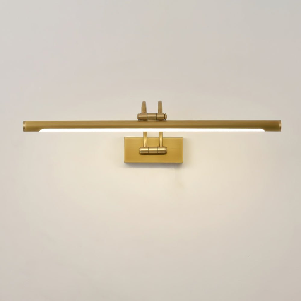 Slim vanity wall light washing even light over a wide mirror