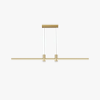 Linear bar pendant light shown lit on a neutral background