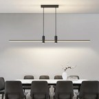 Linear bar pendant light product view with even LED glow