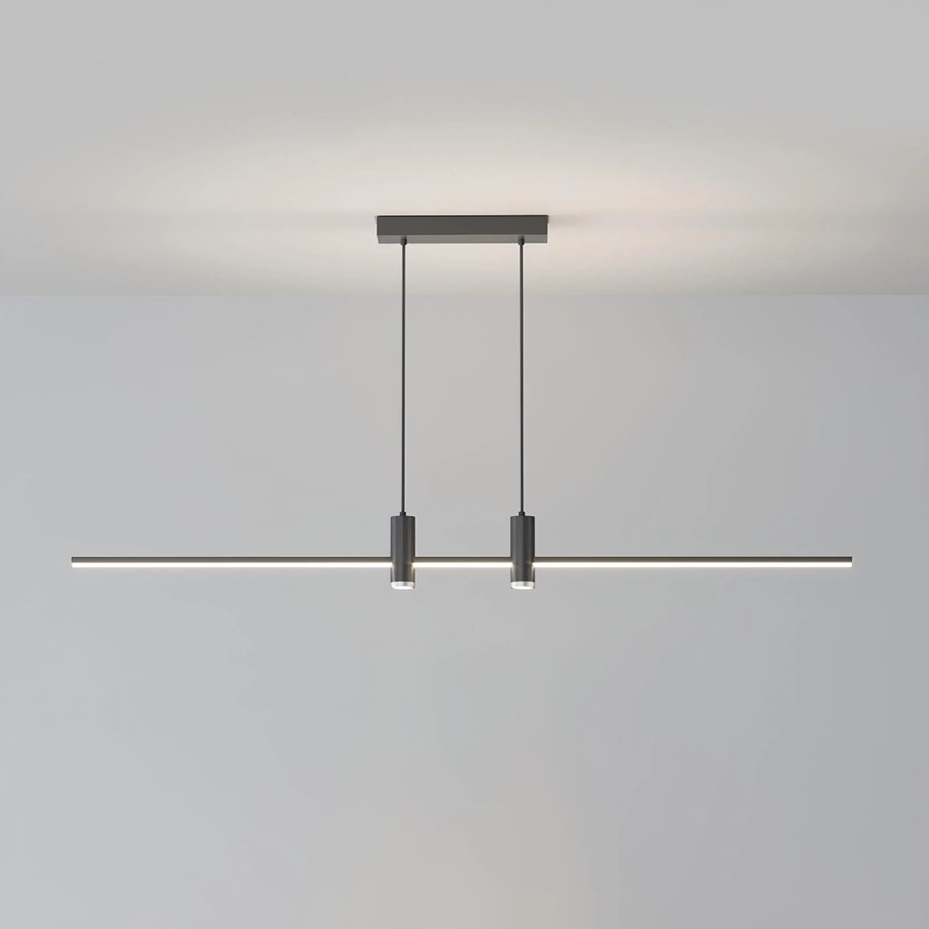 Linear bar pendant light product view on a neutral backdrop