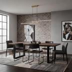 Linear pendant light product view on a studio backdrop