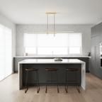 Linear pendant light fixture detail showing the slim metal body