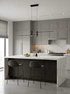 Linear pendant light shown on a plain studio background