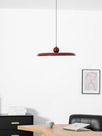 Lola Pendant Light, Round Disc, White Shade, Integrated LED, Dimmable