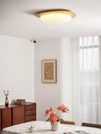 Loftlampe, Pebble valnøddetræsfiner, slank indbygget montering, integreret LED