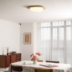 Loftlampe, Pebble valnøddetræsfiner, slank indbygget montering, integreret LED