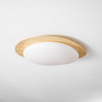 Loftlampe, Pebble valnøddetræsfiner, slank indbygget montering, integreret LED