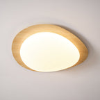 Loftlampe, Pebble valnøddetræsfiner, slank indbygget montering, integreret LED