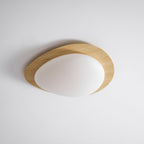 Loftlampe, Pebble valnøddetræsfiner, slank indbygget montering, integreret LED