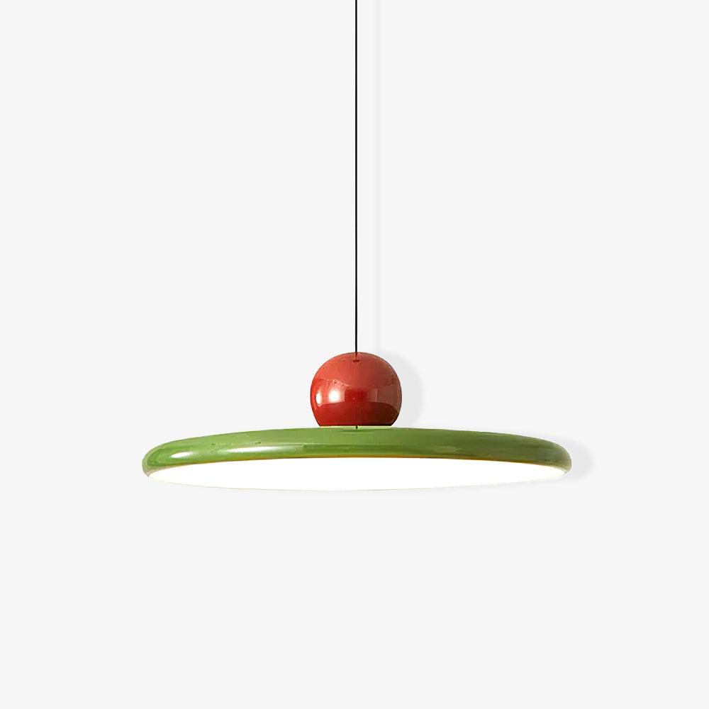 Round disc pendant light product view on a neutral backdrop