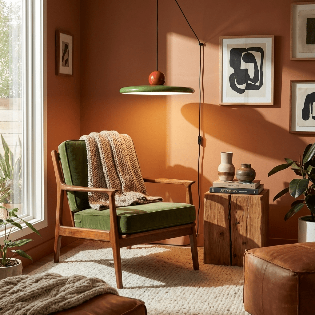 Disc pendant light showing the inline cord and switch
