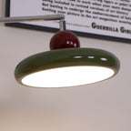 Round disc wall lamp front view with soft even light