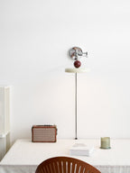Lola Wall Lamp, Round Disc, Plug-In, Integrated LED, Chrome or Green