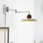 Lola Wall Lamp, Round Disc, Plug-In, Integrated LED, Chrome or Green