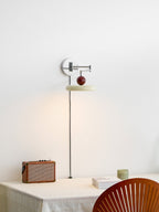 Lola Wall Lamp, Round Disc, Plug-In, Integrated LED, Chrome or Green