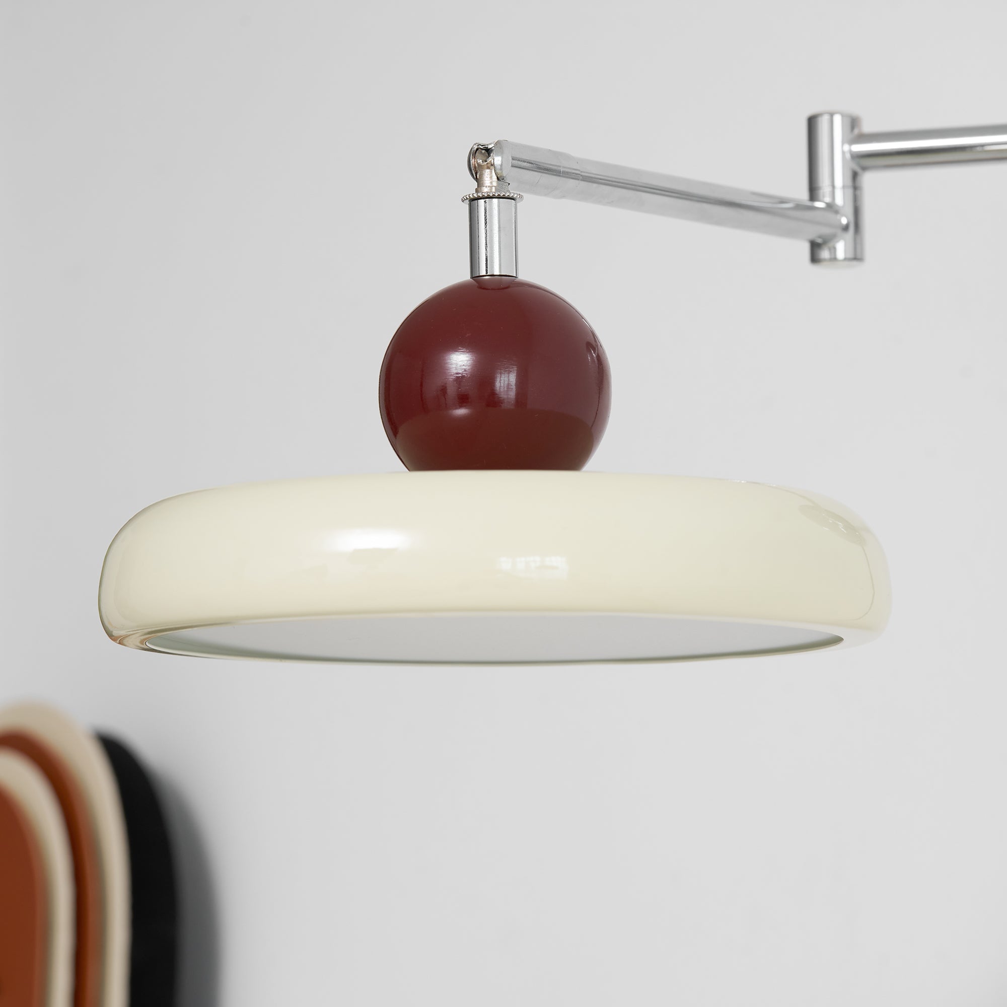Lola Wall Lamp, Round Disc, Plug-In, Integrated LED, Chrome or Green