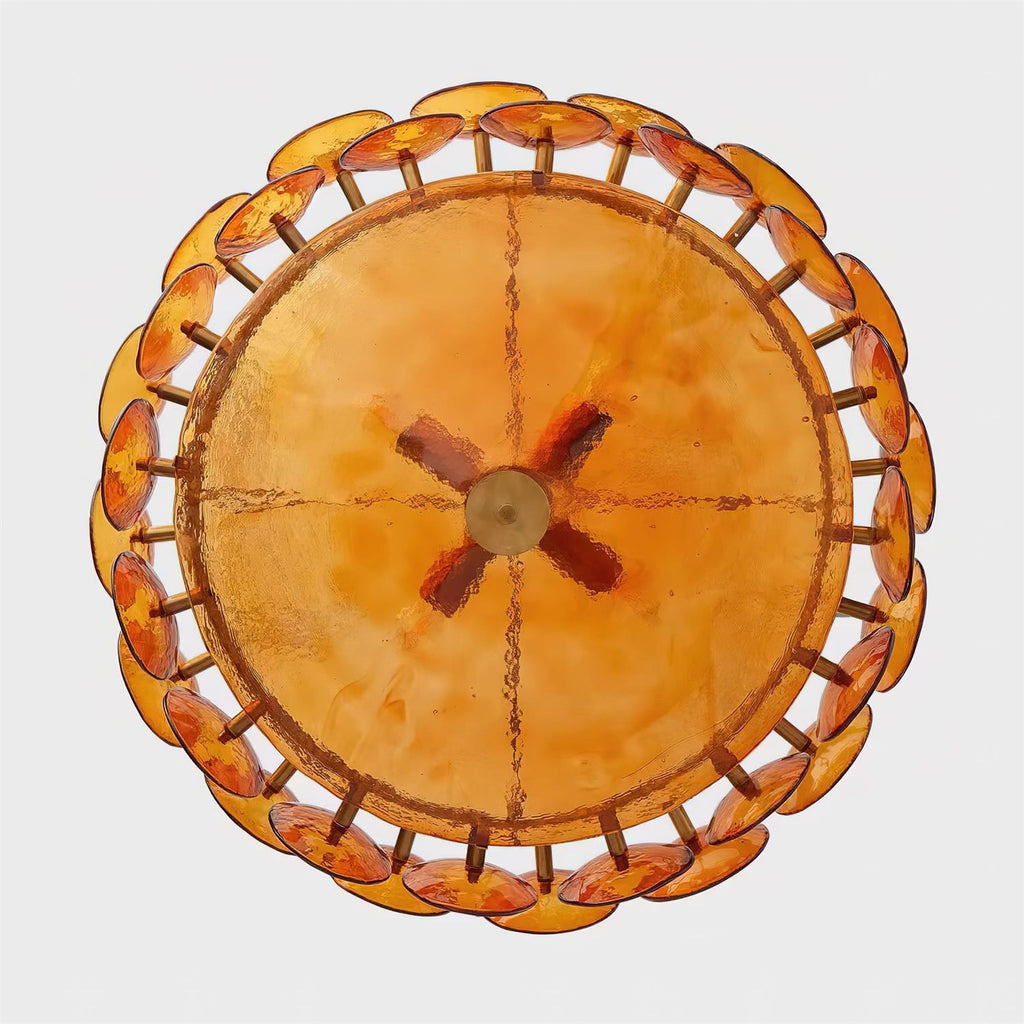 Ventilo Amber Chandelier, Murano-Style Glass Globes, 8 to 12 Lights