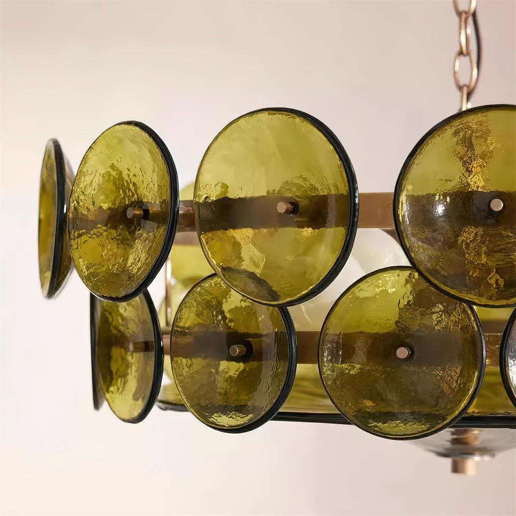 Ventilo Amber Chandelier, Murano-Style Glass Globes, 8 to 12 Lights