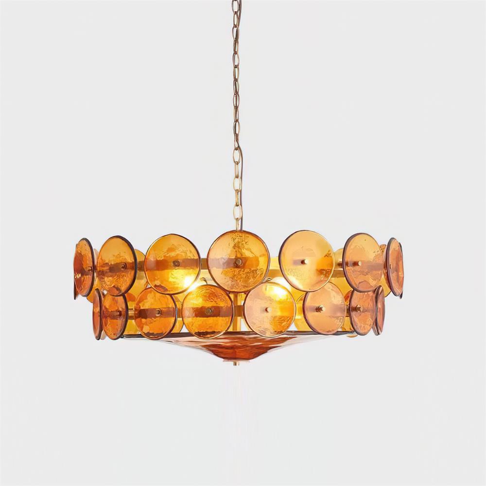 Ventilo Amber Chandelier, Murano-Style Glass Globes, 8 to 12 Lights