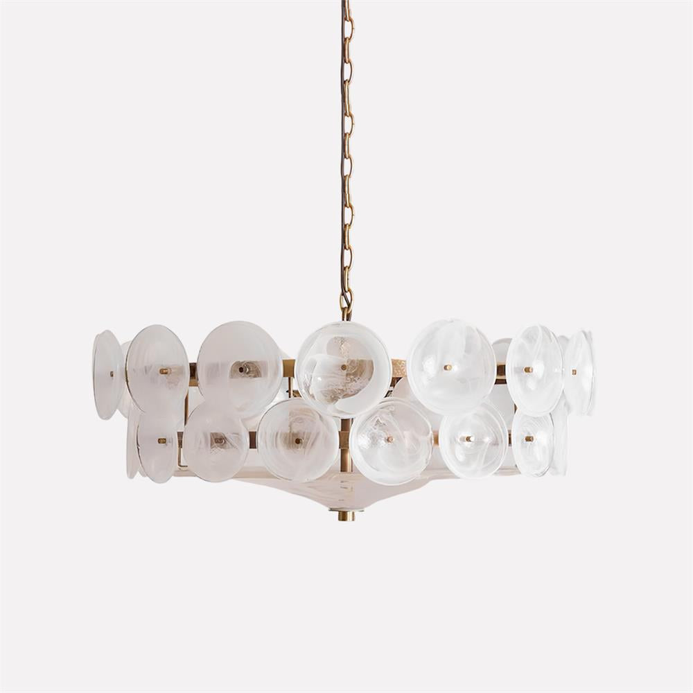 Ventilo Amber Chandelier, Murano-Style Glass Globes, 8 to 12 Lights