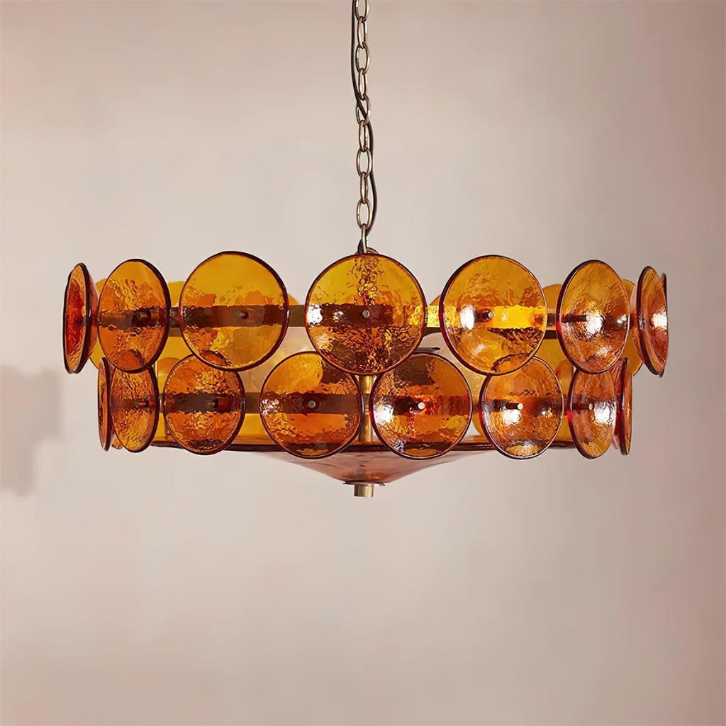 Ventilo Amber Chandelier, Murano-Style Glass Globes, 8 to 12 Lights