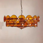 Ventilo Amber Chandelier, Murano-Style Glass Globes, 8 to 12 Lights