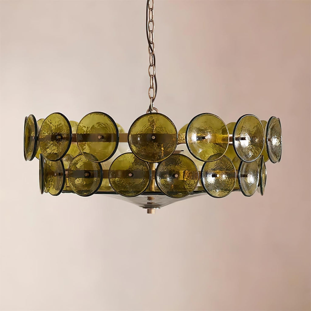Ventilo Amber Chandelier, Murano-Style Glass Globes, 8 to 12 Lights