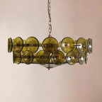 Ventilo Amber Chandelier, Murano-Style Glass Globes, 8 to 12 Lights