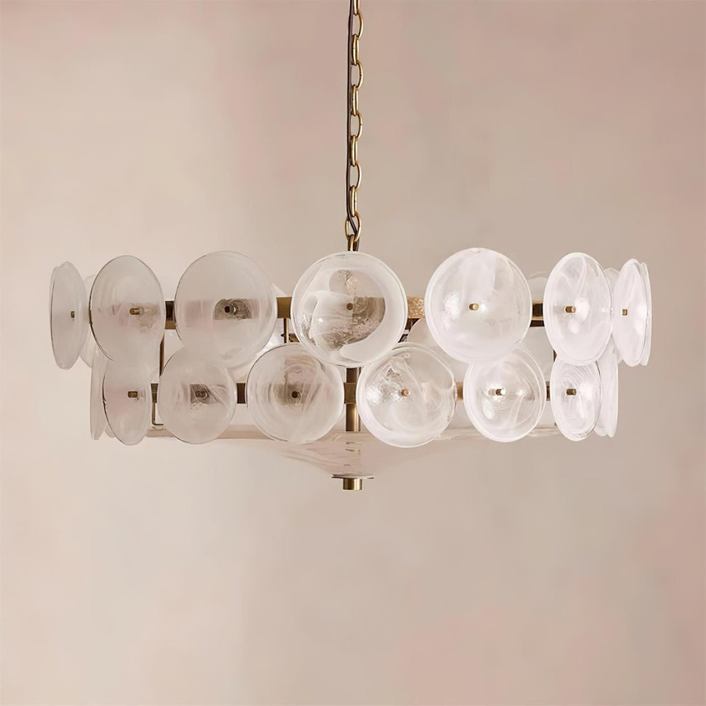 Ventilo Amber Chandelier, Murano-Style Glass Globes, 8 to 12 Lights