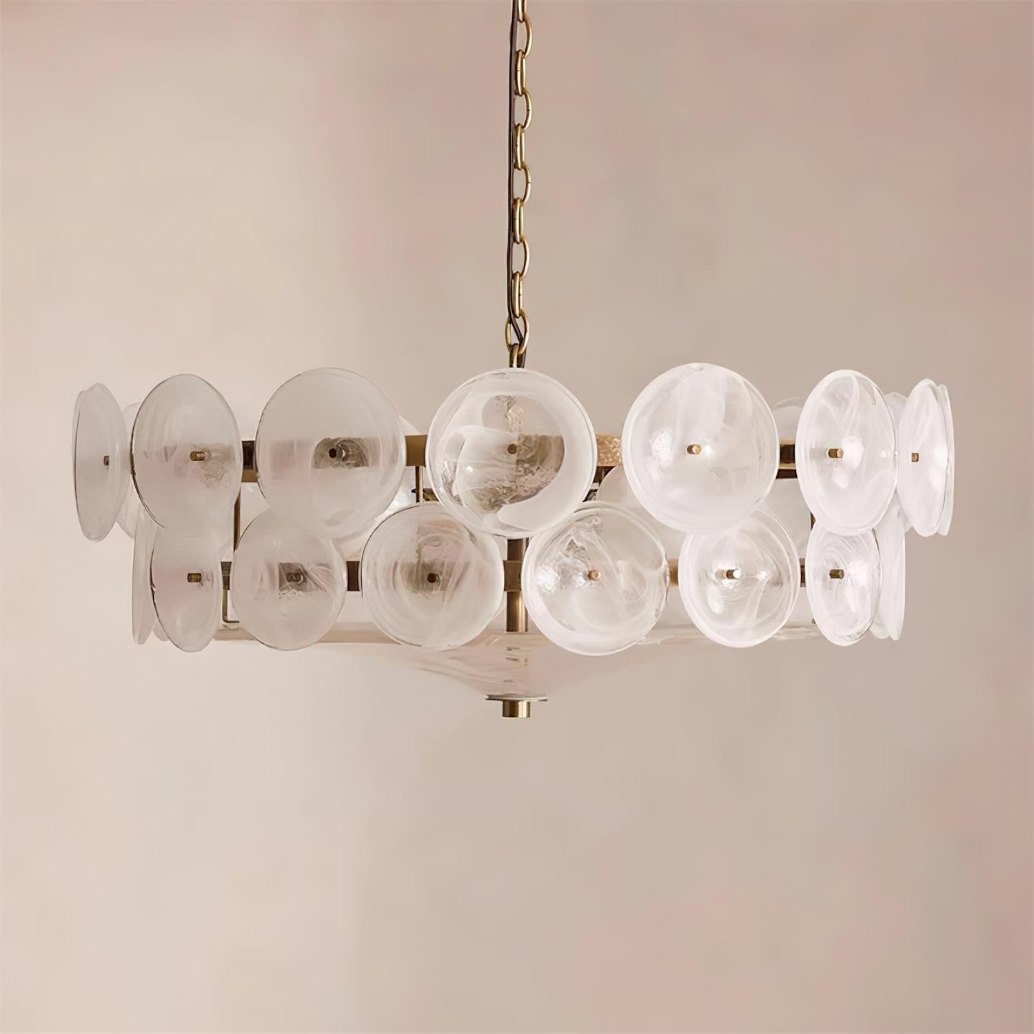 Ventilo Amber Chandelier, Murano-Style Glass Globes, 8 to 12 Lights