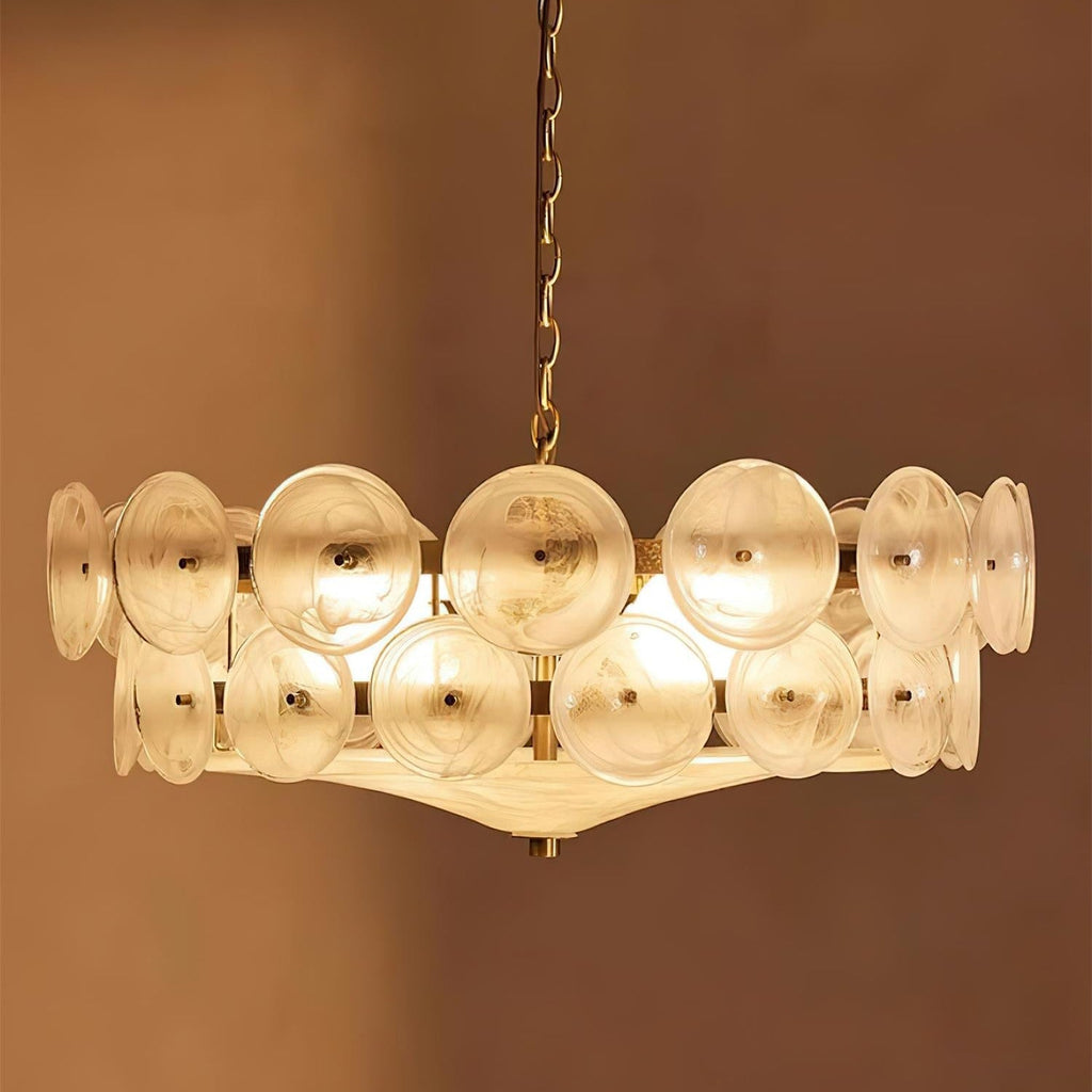 Ventilo Amber Chandelier, Murano-Style Glass Globes, 8 to 12 Lights