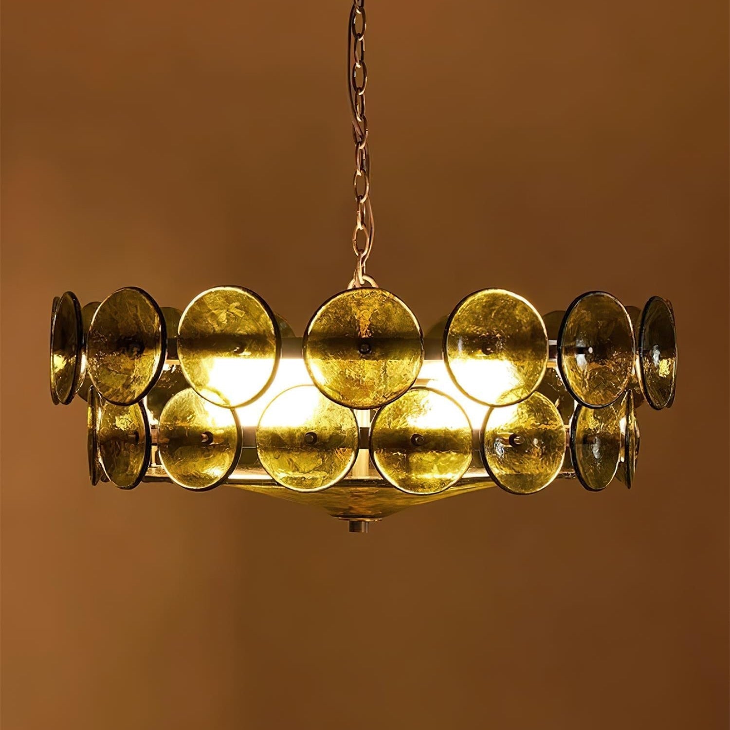 Ventilo Amber Chandelier, Murano-Style Glass Globes, 8 to 12 Lights