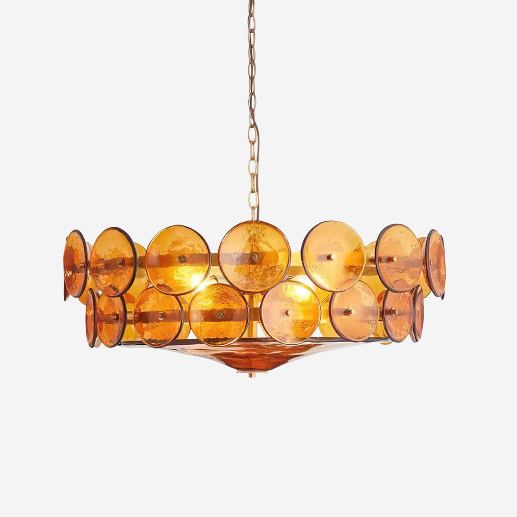 Ventilo Amber Chandelier, Murano-Style Glass Globes, 8 to 12 Lights