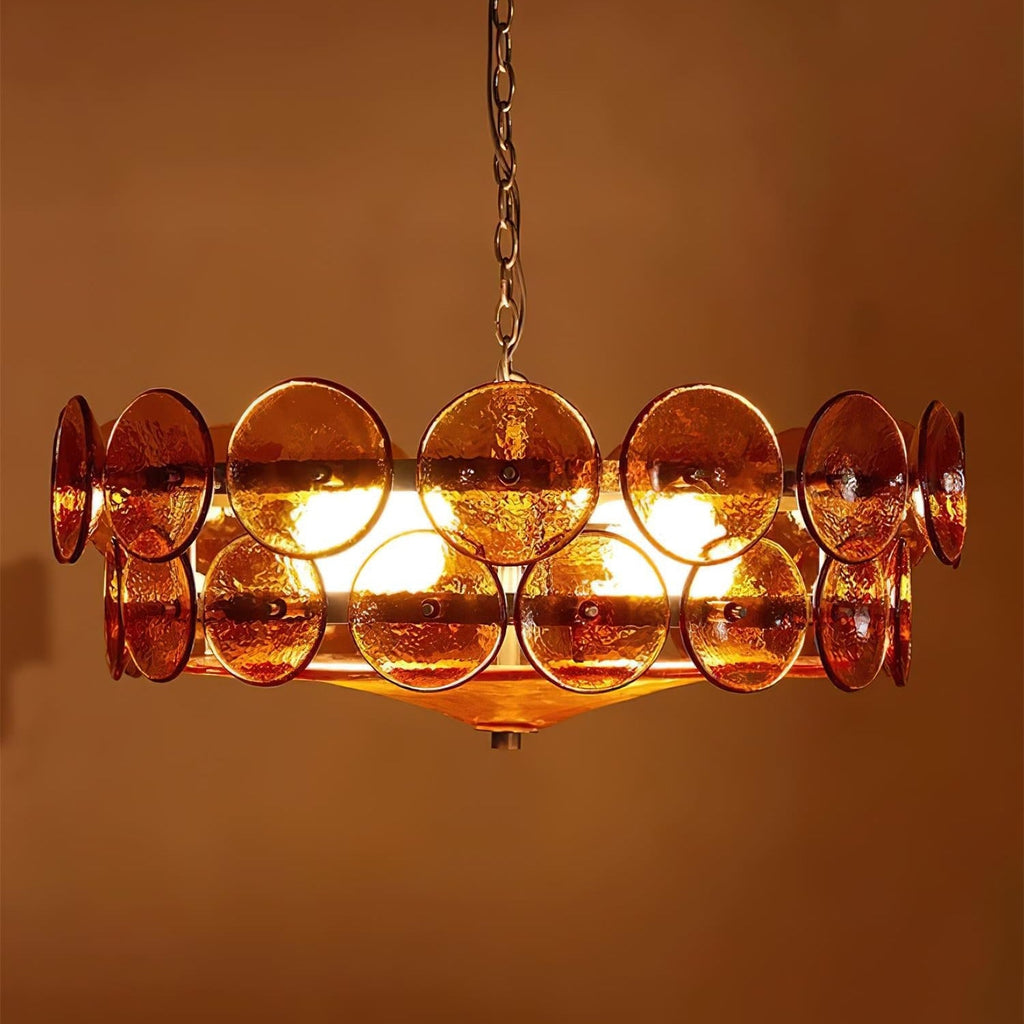 Ventilo Amber Chandelier, Murano-Style Glass Globes, 8 to 12 Lights