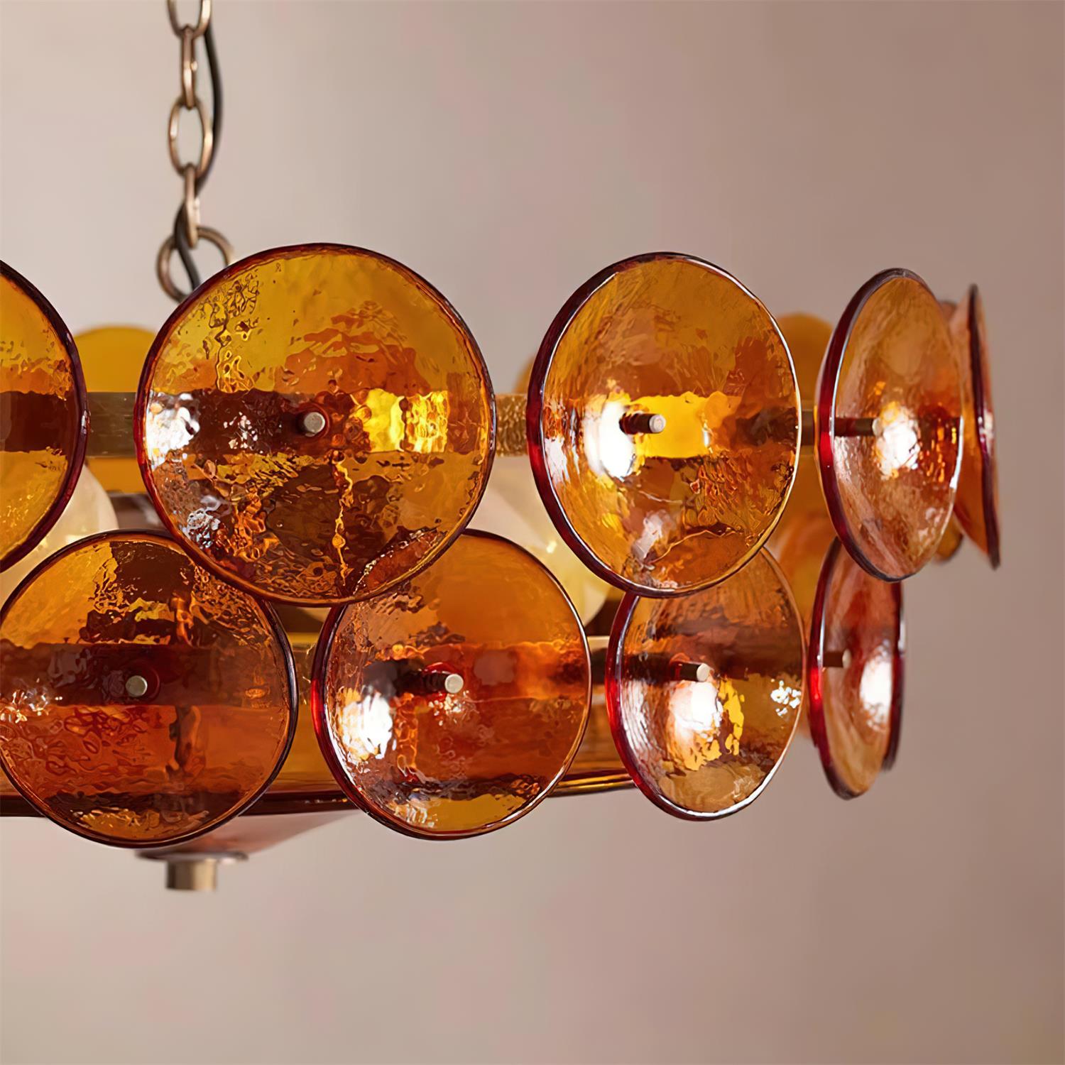Ventilo Amber Chandelier, Murano-Style Glass Globes, 8 to 12 Lights