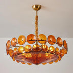 Ventilo Amber Chandelier, Murano-Style Glass Globes, 8 to 12 Lights