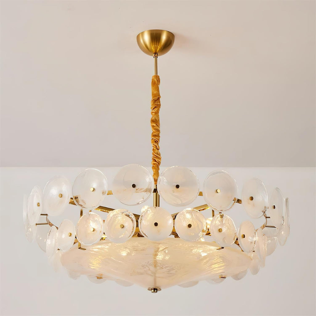 Ventilo Amber Chandelier, Murano-Style Glass Globes, 8 to 12 Lights