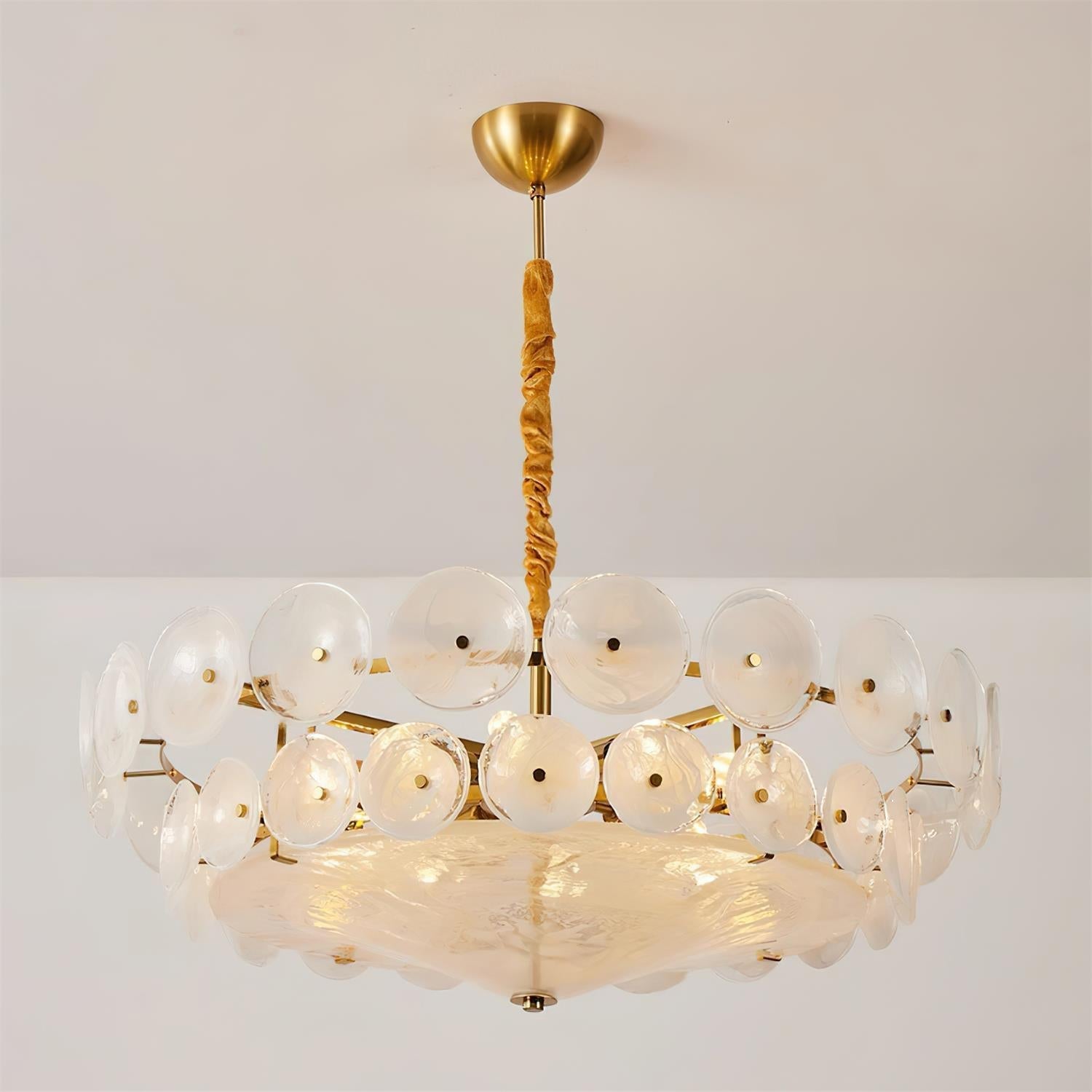 Ventilo Amber Chandelier, Murano-Style Glass Globes, 8 to 12 Lights