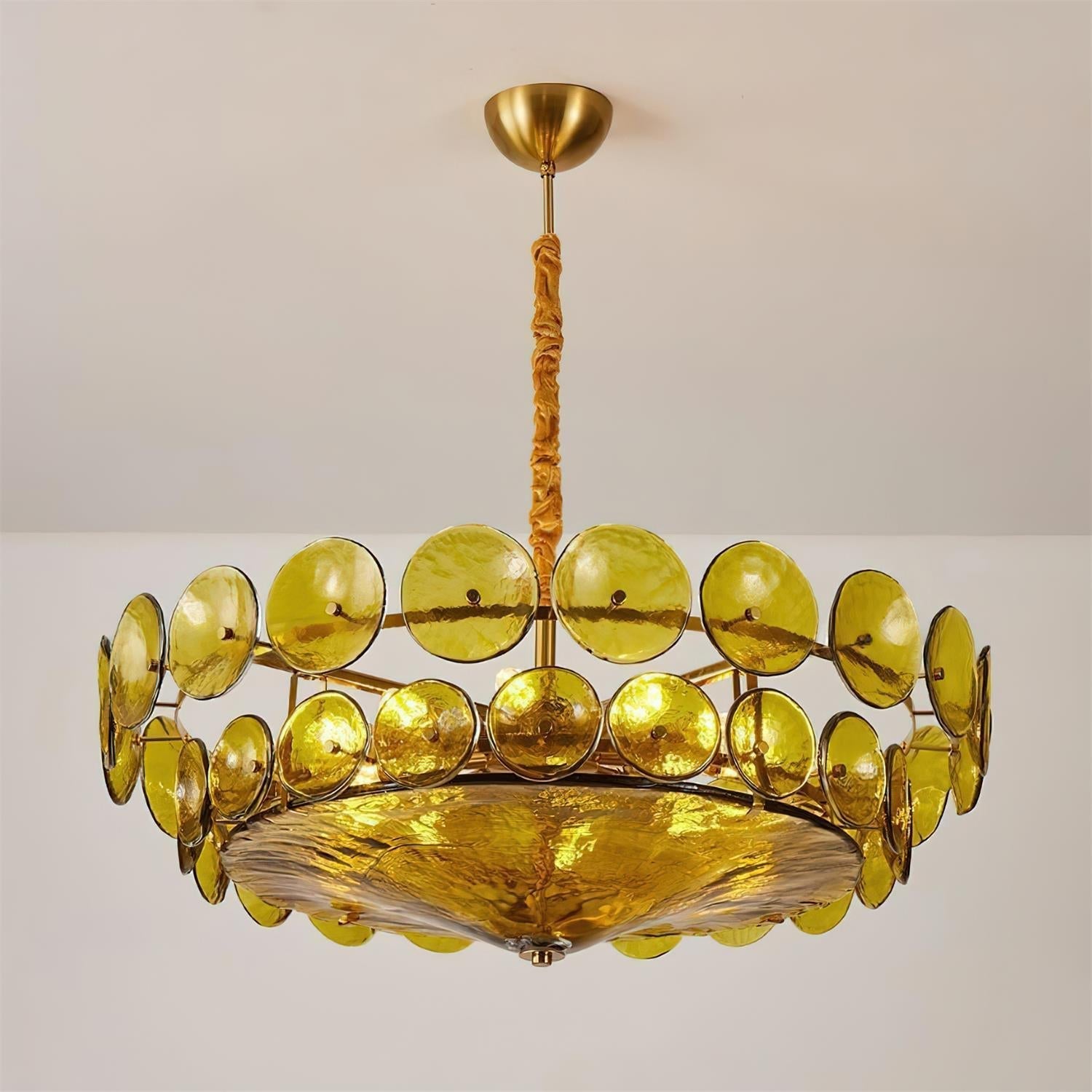 Ventilo Amber Chandelier, Murano-Style Glass Globes, 8 to 12 Lights