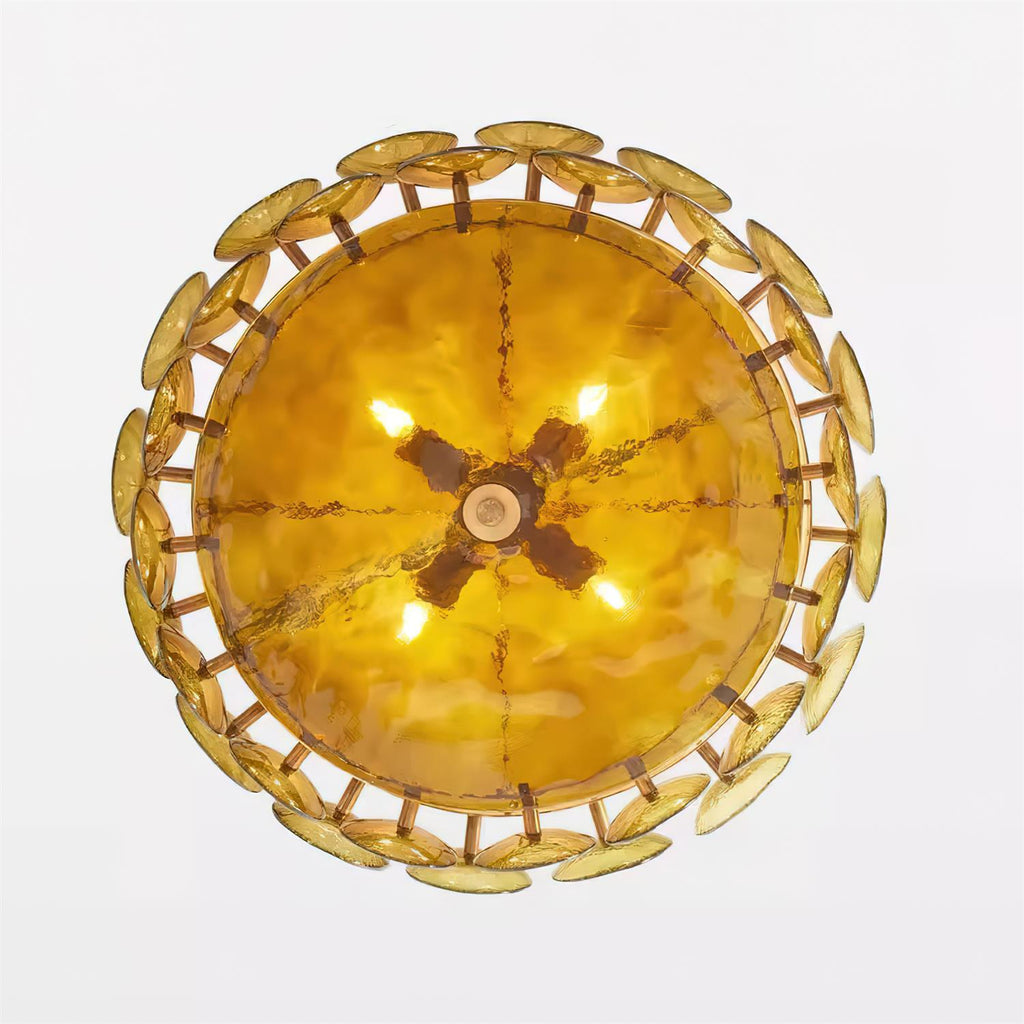 Ventilo Amber Chandelier, Murano-Style Glass Globes, 8 to 12 Lights