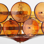 Ventilo Amber Chandelier, Murano-Style Glass Globes, 8 to 12 Lights