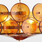 Ventilo Amber Chandelier, Murano-Style Glass Globes, 8 to 12 Lights