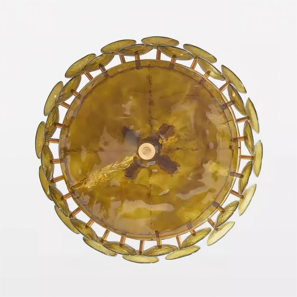 Ventilo Amber Chandelier, Murano-Style Glass Globes, 8 to 12 Lights