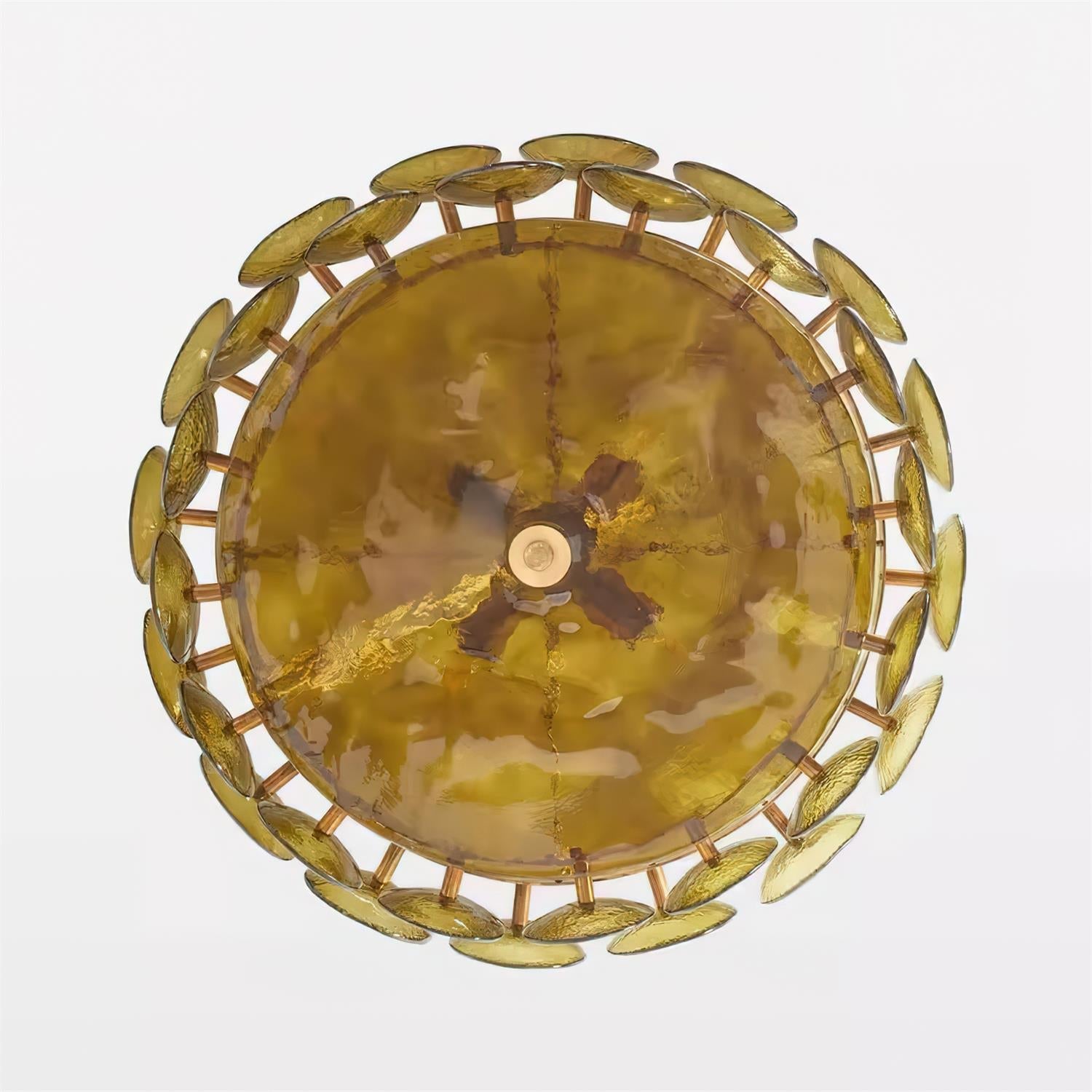 Ventilo Amber Chandelier, Murano-Style Glass Globes, 8 to 12 Lights