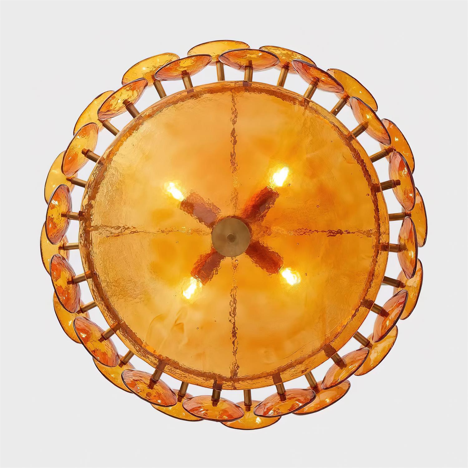 Ventilo Amber Chandelier, Murano-Style Glass Globes, 8 to 12 Lights